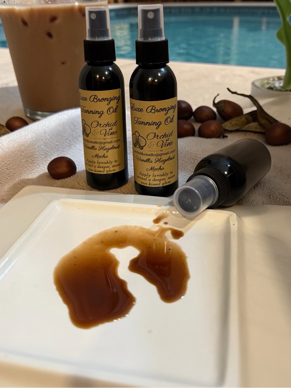 Orchid & Vine Luxe Bronzing Tanning Oil -  Vanilla Hazelnut Mocha